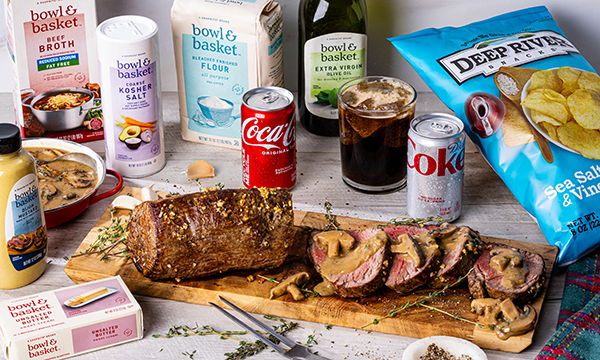 Garlic Butter Beef Tenderloin with Mushroom Sauce